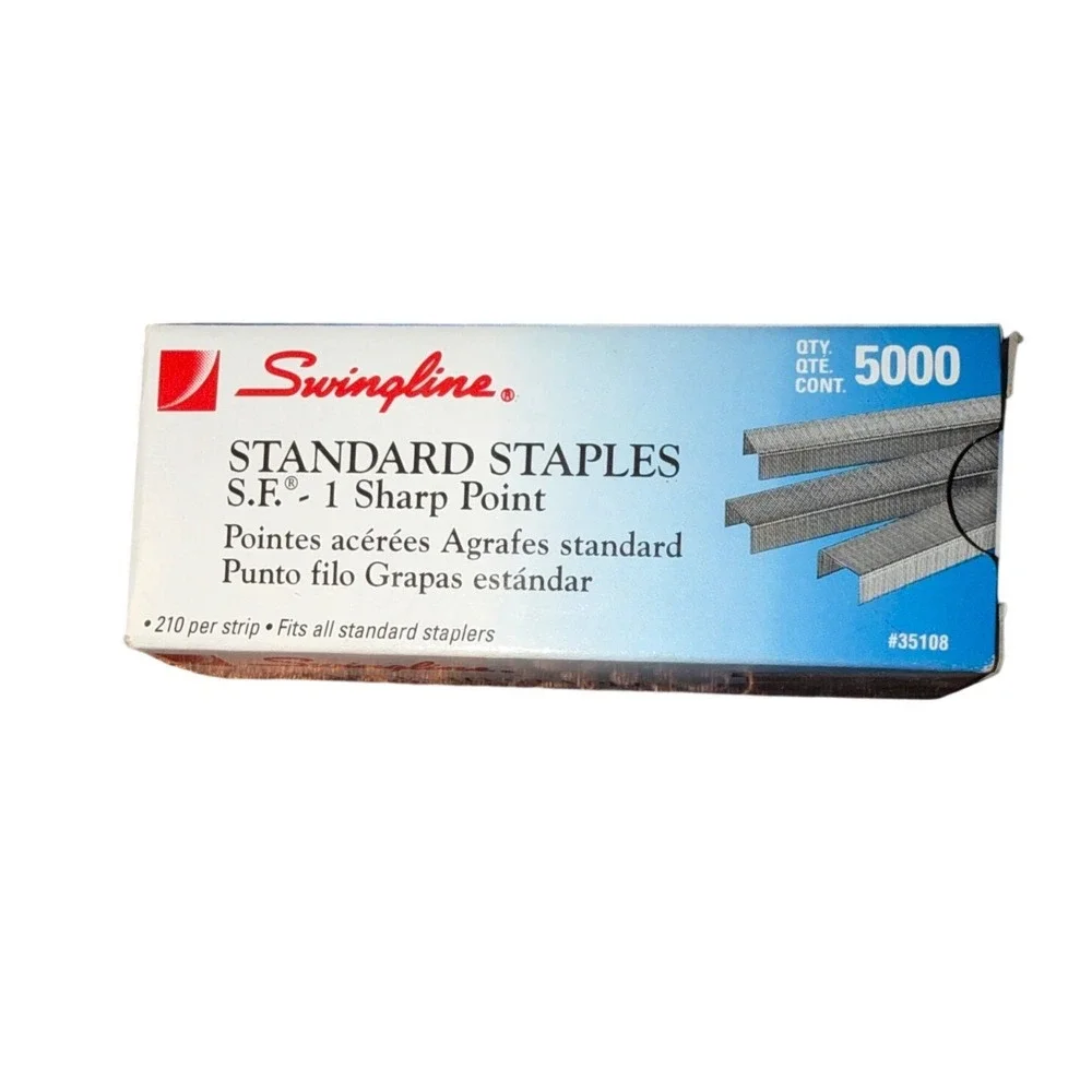 Swingline Standard Staples 35108 Lot of 6 Boxes 30000 Total Chisel Point Silver